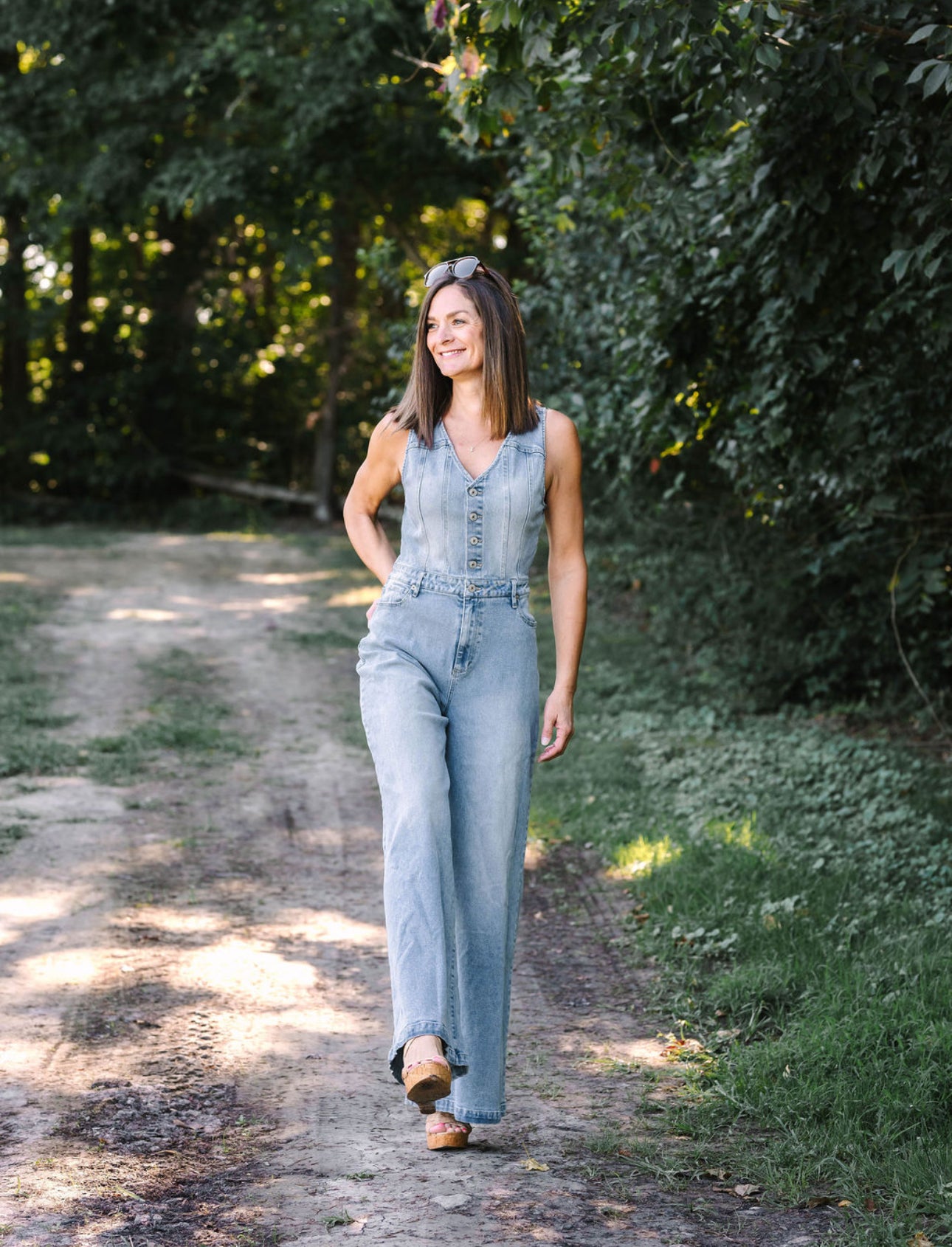 Miranda washed denim jumpsuit - The Girl on Ivy