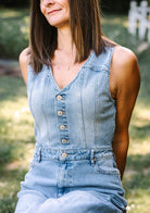 Miranda washed denim jumpsuit - The Girl on Ivy