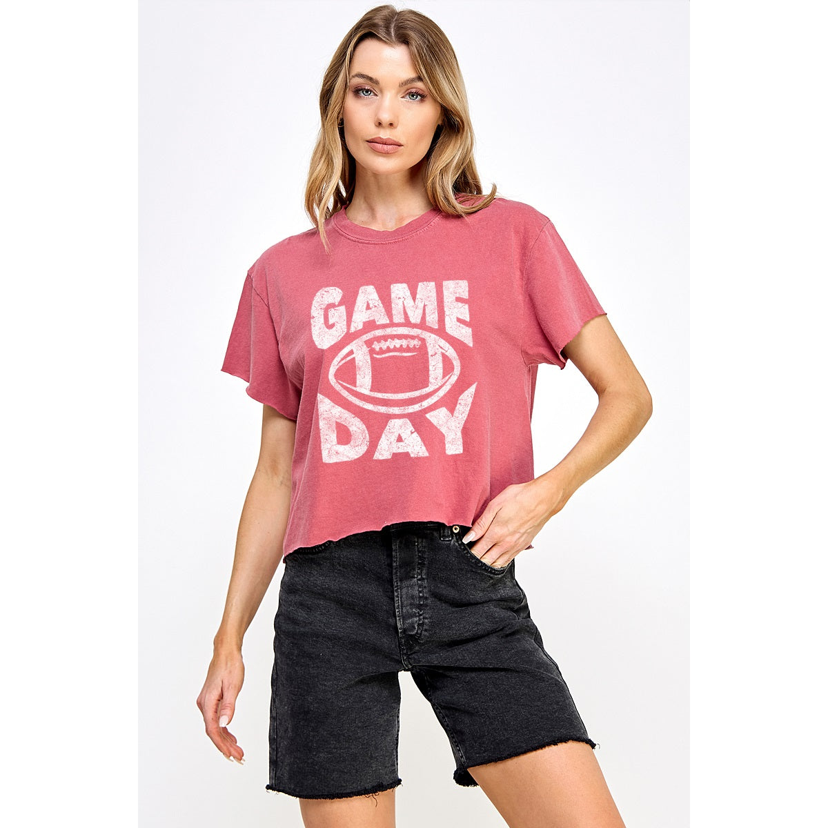 GAME DAY VINTAGE  GRAPHIC CROP TOP (two color options) - The Girl on Ivy