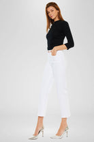 Daniela Cropped Straight White Jeans - The Girl on Ivy