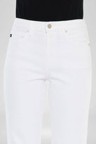 Daniela Cropped Straight White Jeans - The Girl on Ivy