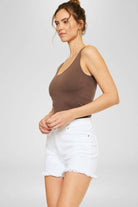 Griffin 90s Crossover White Denim Shorts - The Girl on Ivy