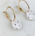 Black & White Polka Dot Gold Hoop - The Girl on Ivy