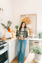 PLAID COLLARED BUTTON FRONT CROPPED JACKET - The Girl on Ivy