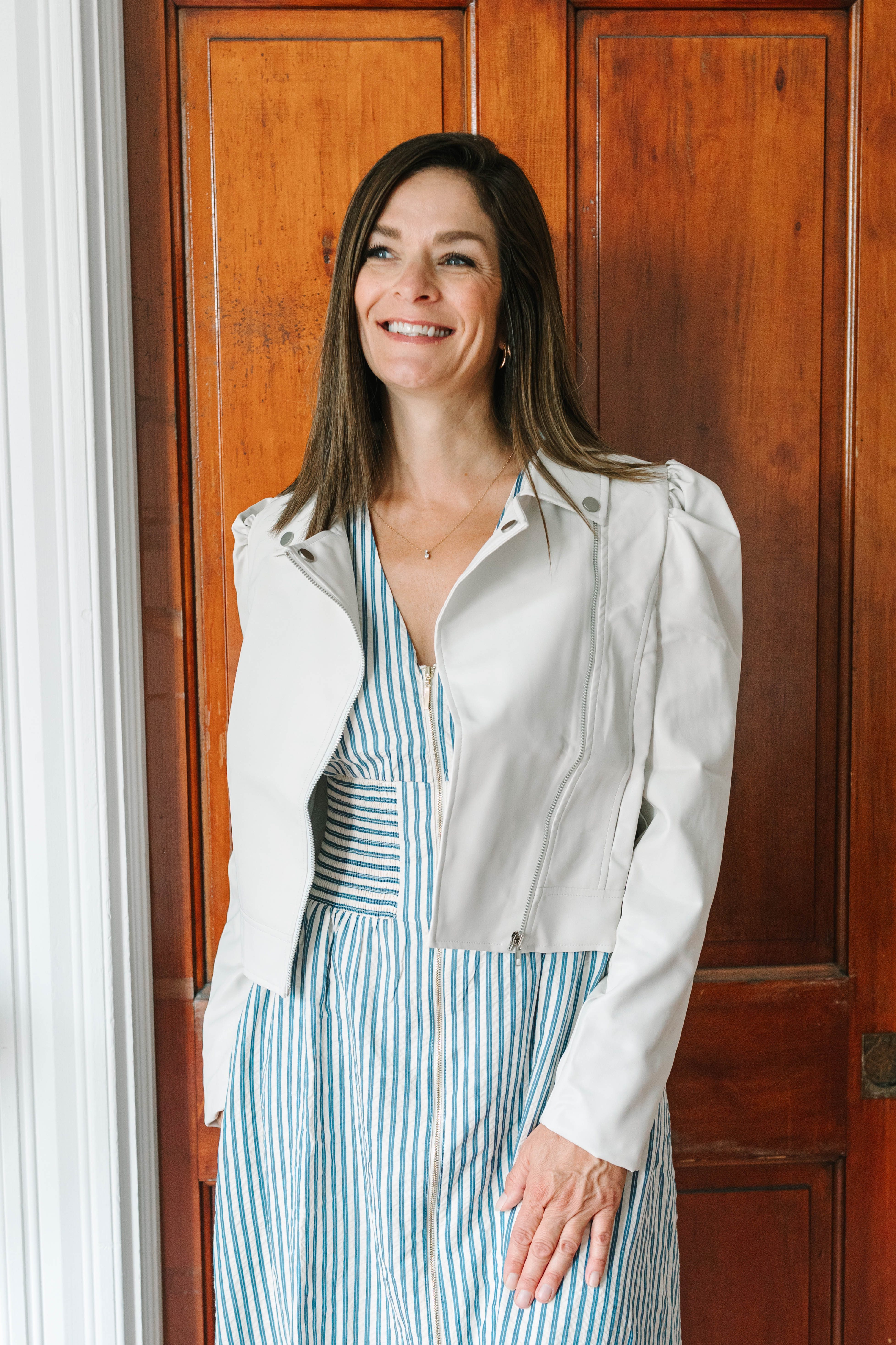 Dione PUFF SLEEVE LEATHER JACKET - The Girl on Ivy