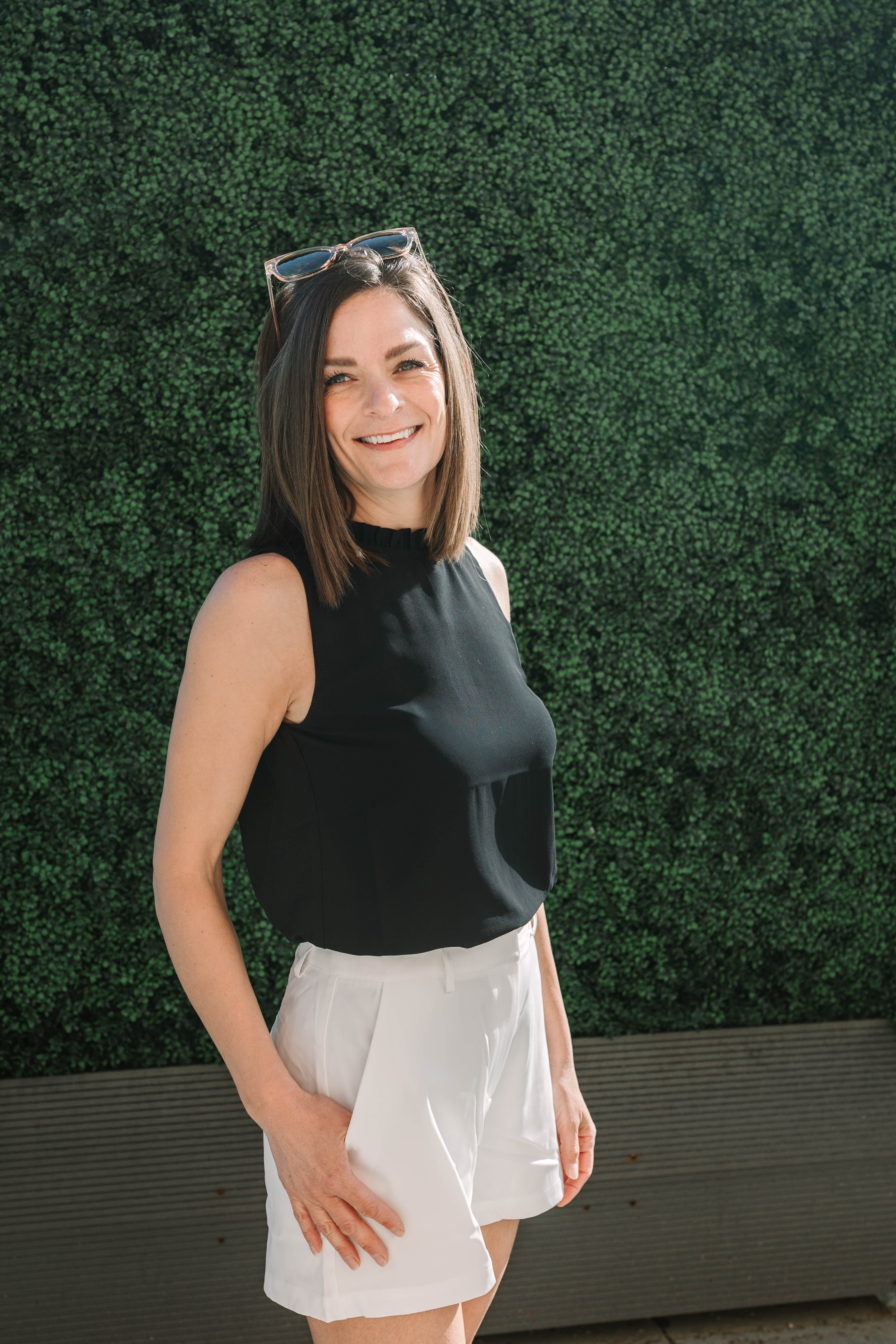 Corrie Woven Tailored Shorts (Black or White) - The Girl on Ivy