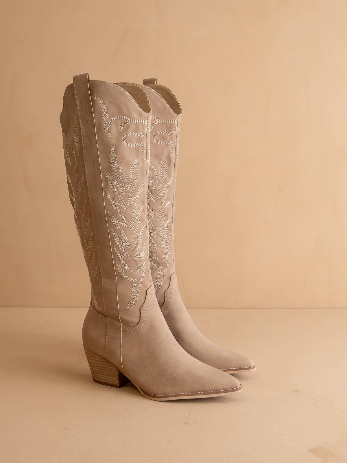 The Samara Cedar Wood | Embroidered Western Tall Boot - The Girl on Ivy