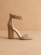 The Melody Almond | Braided Two Band Block Heel - The Girl on Ivy
