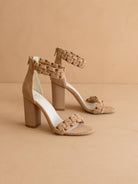 The Melody Almond | Braided Two Band Block Heel - The Girl on Ivy