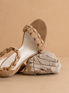 The Melody Almond | Braided Two Band Block Heel - The Girl on Ivy