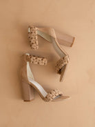 The Melody Almond | Braided Two Band Block Heel - The Girl on Ivy