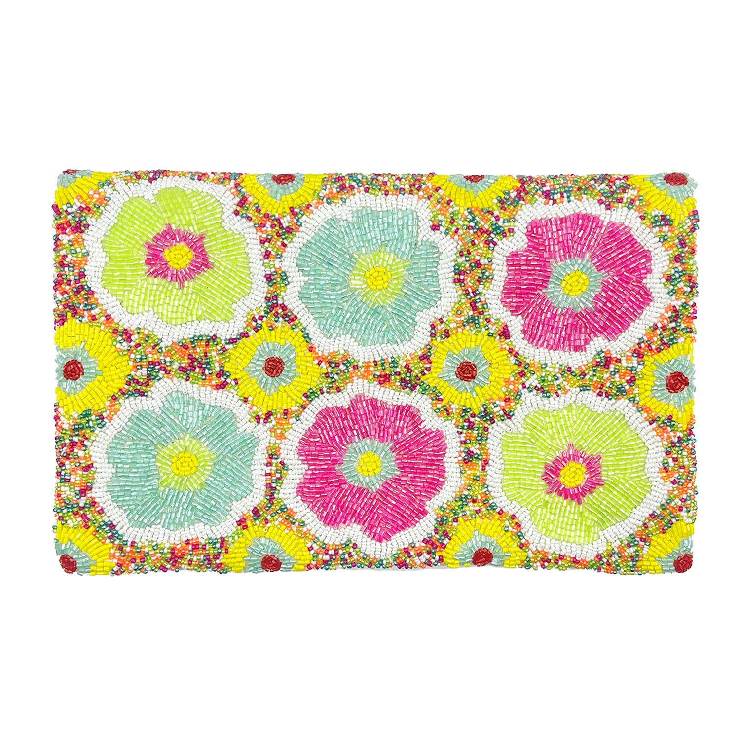 YELLOW Pastel Flowers Beaded Clutch Bag - The Girl on Ivy