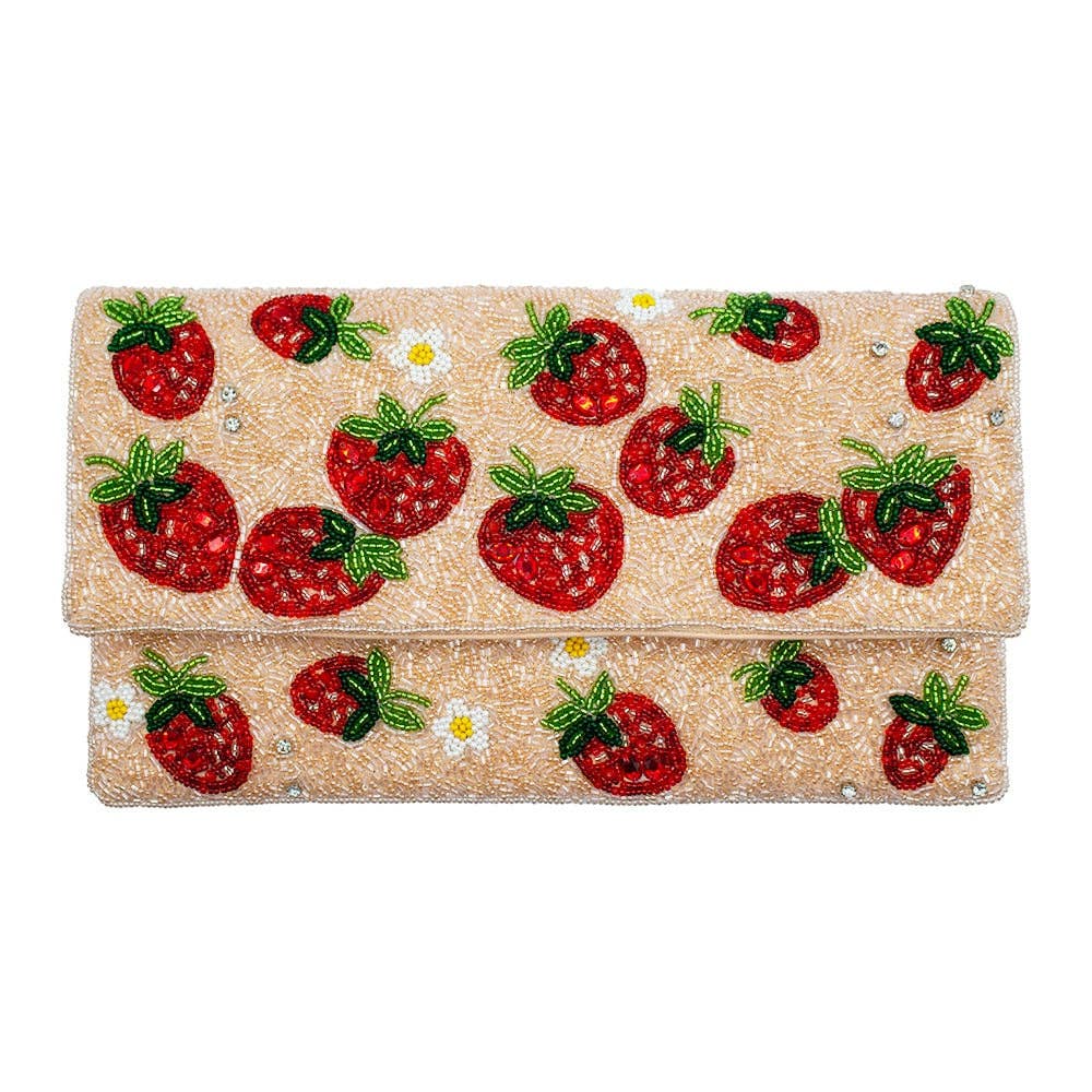 Strawberry Beaded Clutch - The Girl on Ivy
