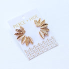 Small Textured Gold Wing Earrings | Gold Accordion Wing - The Girl on Ivy
