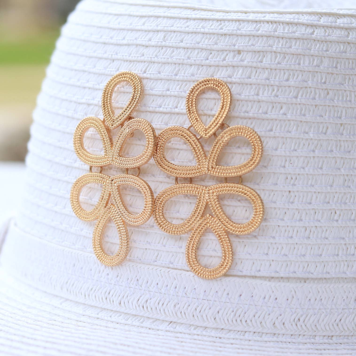 Gold Plaza Earrings | Statement Loop Earrings - The Girl on Ivy