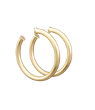 Large Brushed Gold Hoops | Everyday Hoops | Classic Hoops - The Girl on Ivy