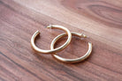 Large Brushed Gold Hoops | Everyday Hoops | Classic Hoops - The Girl on Ivy