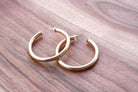 Large Brushed Gold Hoops | Everyday Hoops | Classic Hoops - The Girl on Ivy