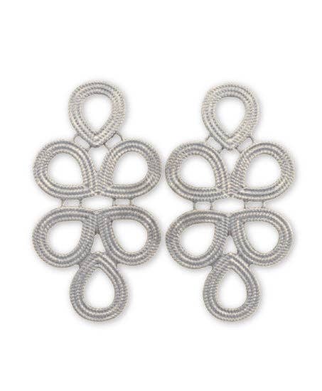 Silver Plaza Earrings | Statement Loop Earrings - The Girl on Ivy