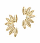 Textured Gold Wing Earrings | Gold Accordion Wing - The Girl on Ivy
