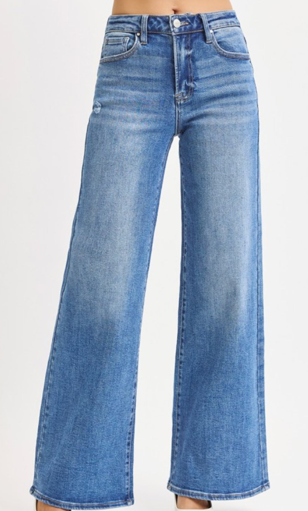 High Rise Wide Leg Risen Jeans - The Girl on Ivy
