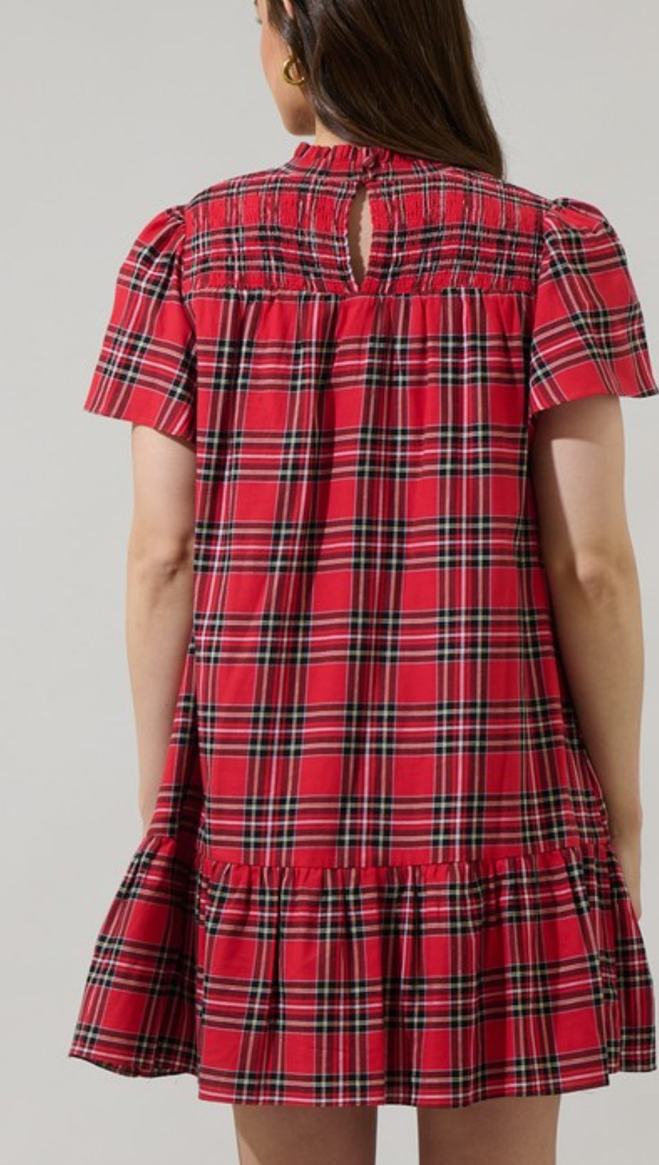 Gloria Plaid Short Sleeve Mini Dress - The Girl on Ivy
