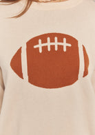 Cream Football Jaquard Sweater - The Girl on Ivy