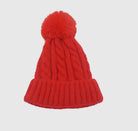 Pom Cable Knit Beanie Hat - The Girl on Ivy