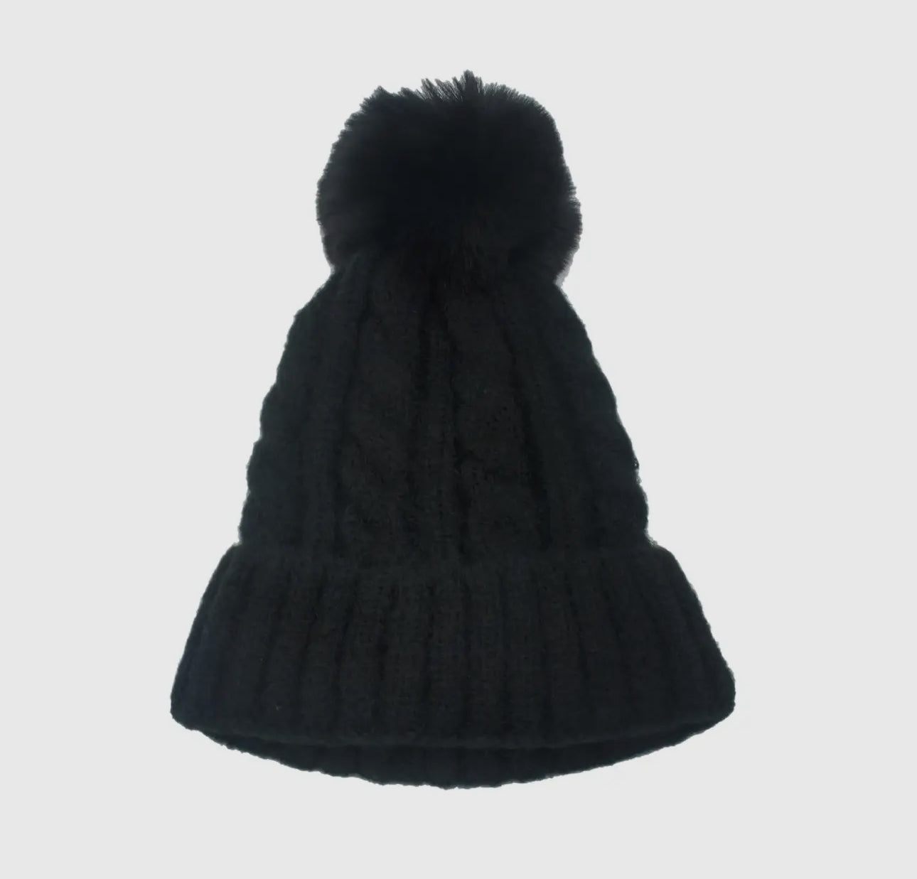 Pom Cable Knit Beanie Hat - The Girl on Ivy