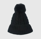 Pom Cable Knit Beanie Hat - The Girl on Ivy