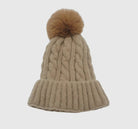 Pom Cable Knit Beanie Hat - The Girl on Ivy