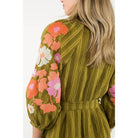 Autumn THML Embroidered Puff Sleeve Stripe Dress - The Girl on Ivy