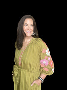 Autumn THML Embroidered Puff Sleeve Stripe Dress - The Girl on Ivy