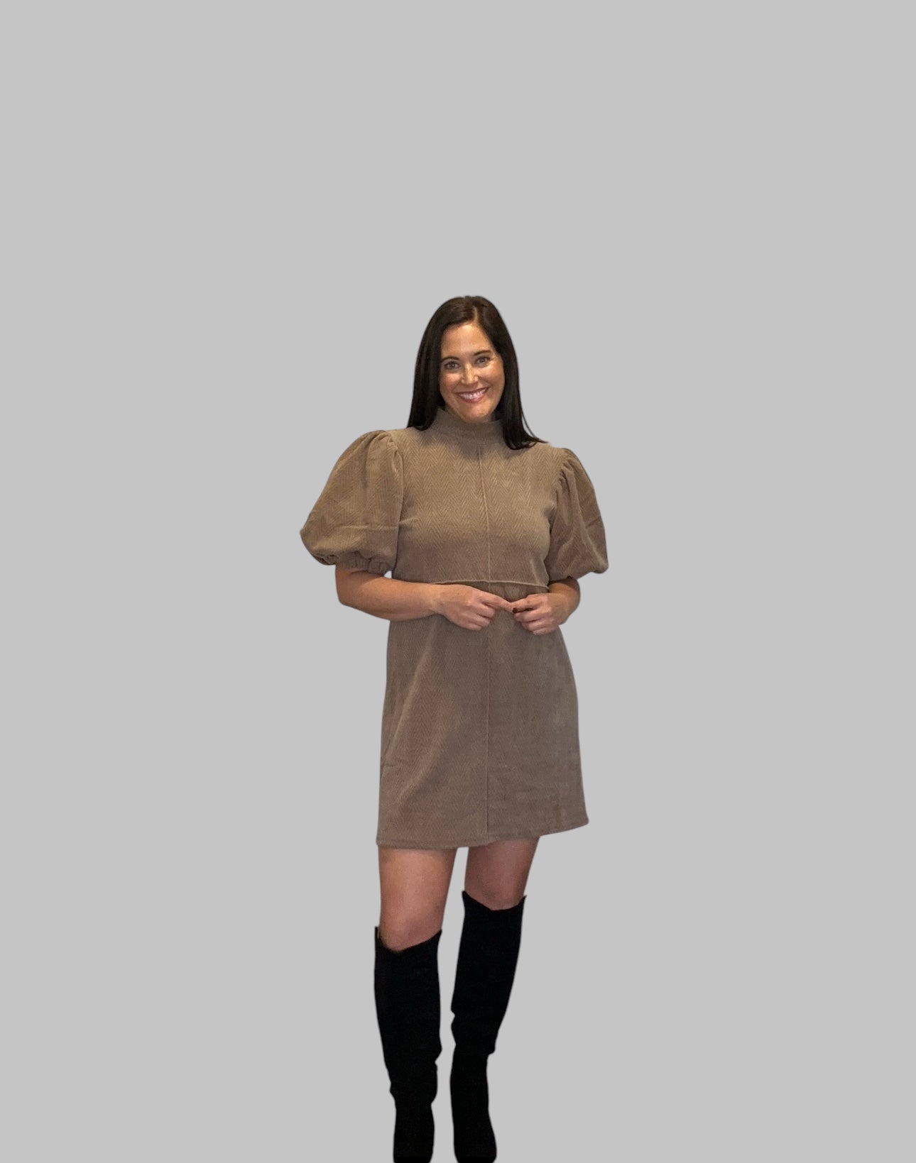 Candace THML Puff Sleeve Corduroy Dress - The Girl on Ivy