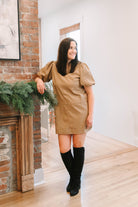 Natasha THML Puff Sleeve Leather Dress - The Girl on Ivy