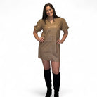 Natasha THML Puff Sleeve Leather Dress - The Girl on Ivy