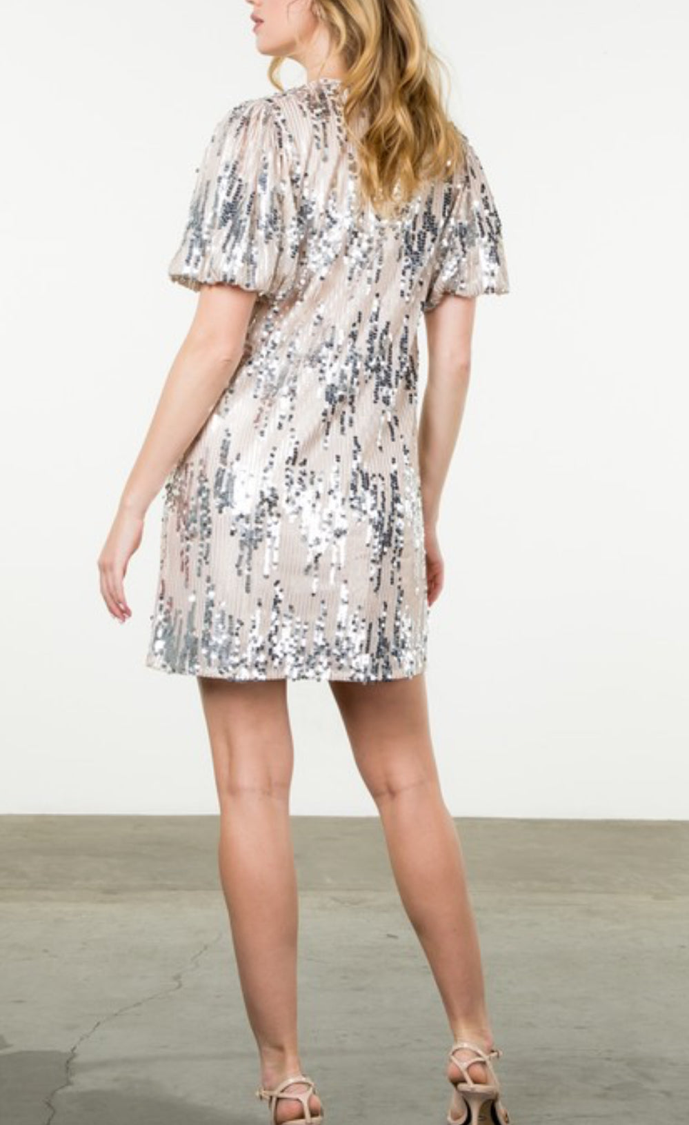 Hope THML Puff Sleeve Sequin Dress - The Girl on Ivy