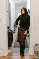 Brooke THML Leopard Print Suede Midi Skirt - The Girl on Ivy