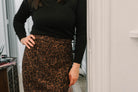 Brooke THML Leopard Print Suede Midi Skirt - The Girl on Ivy