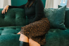 Brooke THML Leopard Print Suede Midi Skirt - The Girl on Ivy