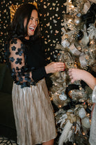 Shimmer and Shine THML Metallic Pleated Midi - The Girl on Ivy