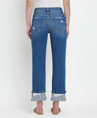 HIGH RISE CUFFED STRAIGHT JEANS - The Girl on Ivy