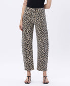 HIGH RISE LEOPARD PRINT BARREL JEANS V3704LPD - The Girl on Ivy