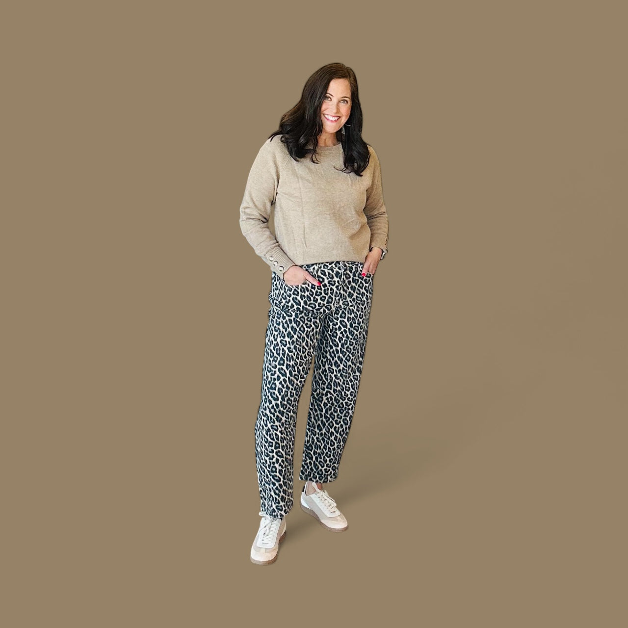 VERVET HIGH RISE LEOPARD PRINT BARREL JEANS - The Girl on Ivy