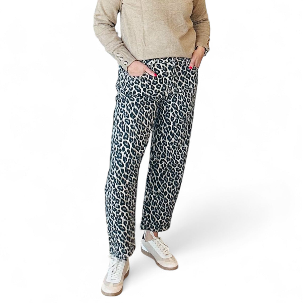 VERVET HIGH RISE LEOPARD PRINT BARREL JEANS - The Girl on Ivy