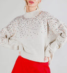 Noel Sequin Embellished Mock Neck Sweater - The Girl on Ivy