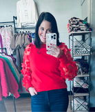 Joy Organza Flower Sleeve Sweater - The Girl on Ivy