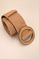 Wooden Buckle Rattan Stretch Belt - The Girl on Ivy